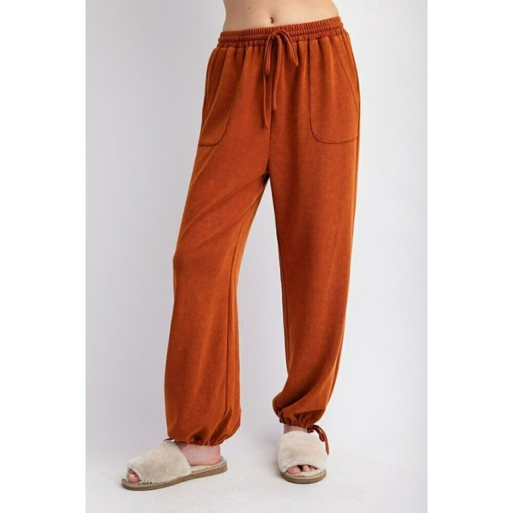 The Weekend Wonder Mineral Wash Lounge Pants in Wooden